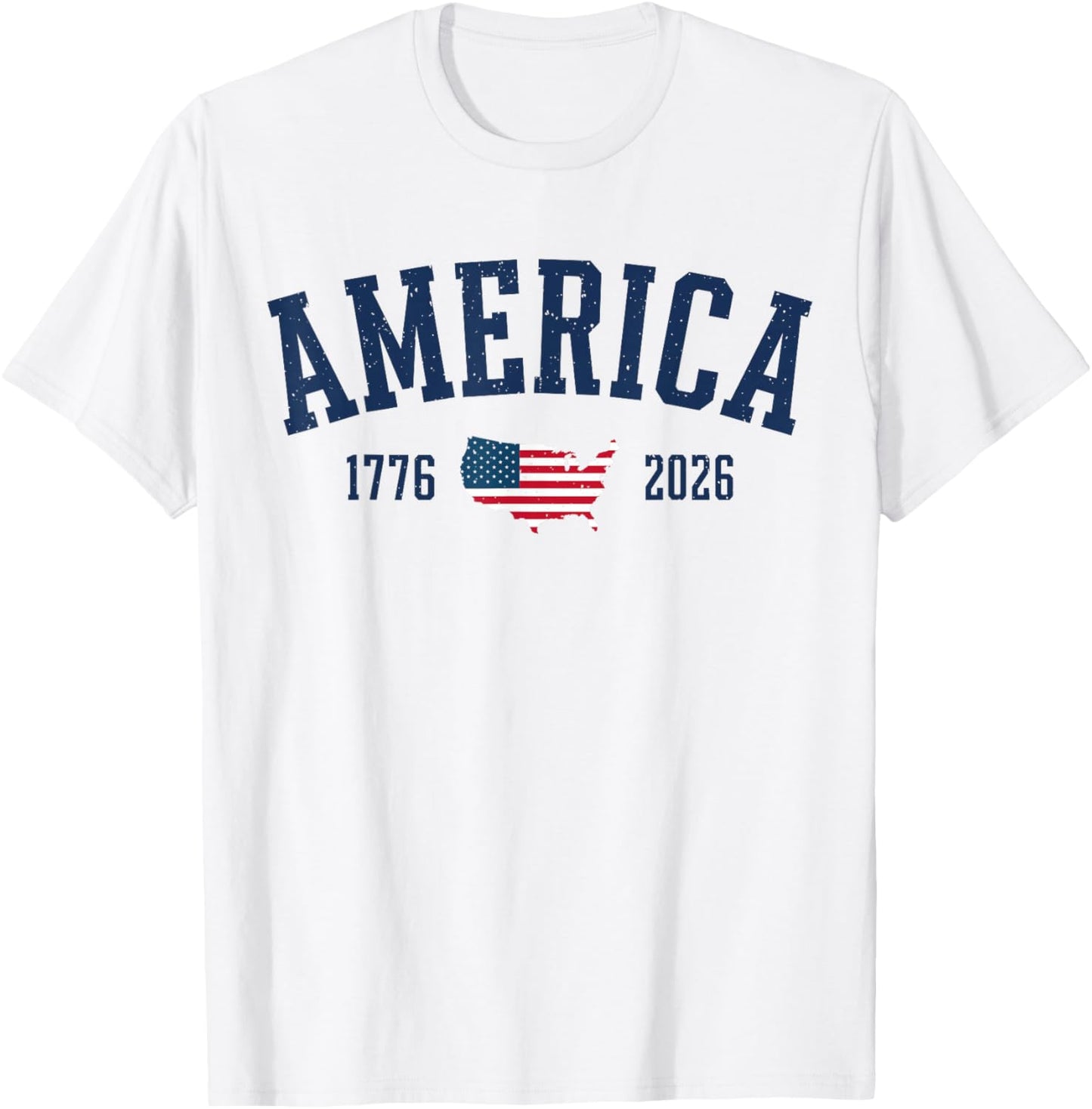 4th of July American Flag Vintage 250 Years 1776 2026 USA T-Shirt - T-Shirt | White