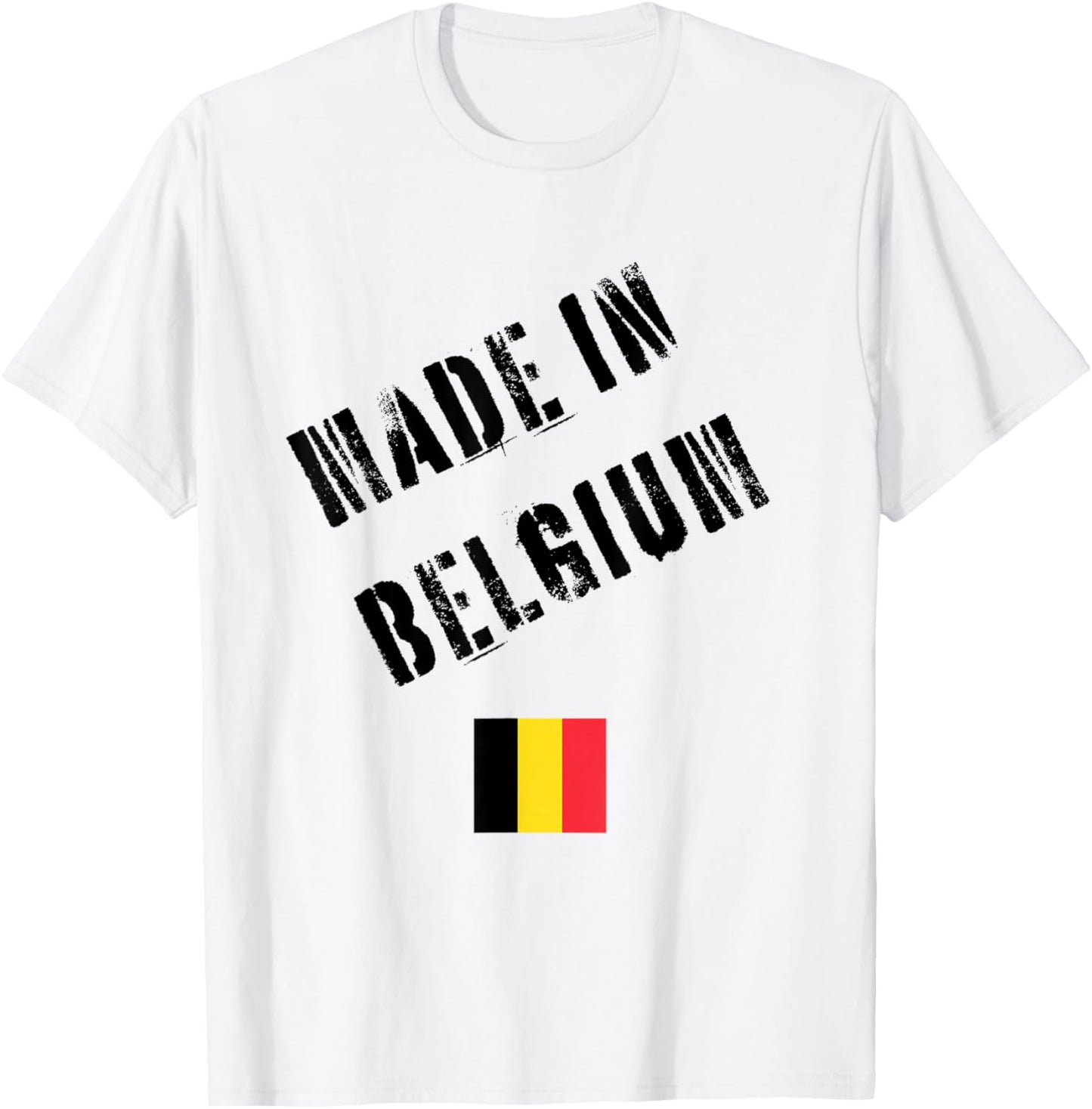 Made in Belgium with Flag Funny T-Shirt - T-Shirt | White