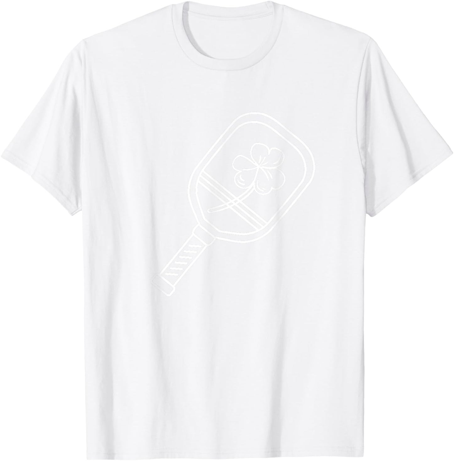 Pickleball Paddle Lucky St. Patrick's Day Shamrock T-Shirt - T-Shirt | White