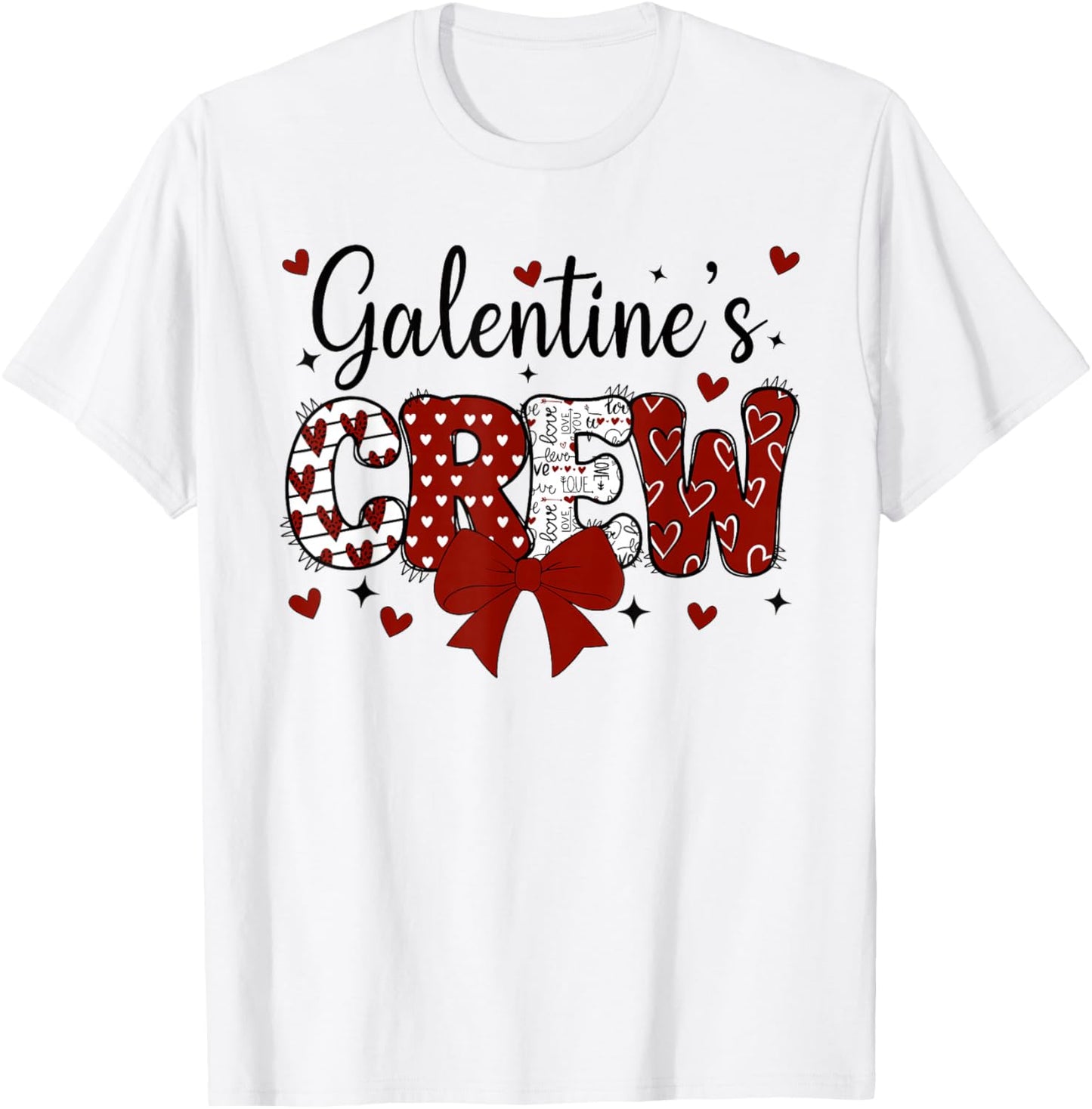 Happy Galentines Day Crew Cute Coquette Bow Galentine 2026 T-Shirt - T-Shirt | White