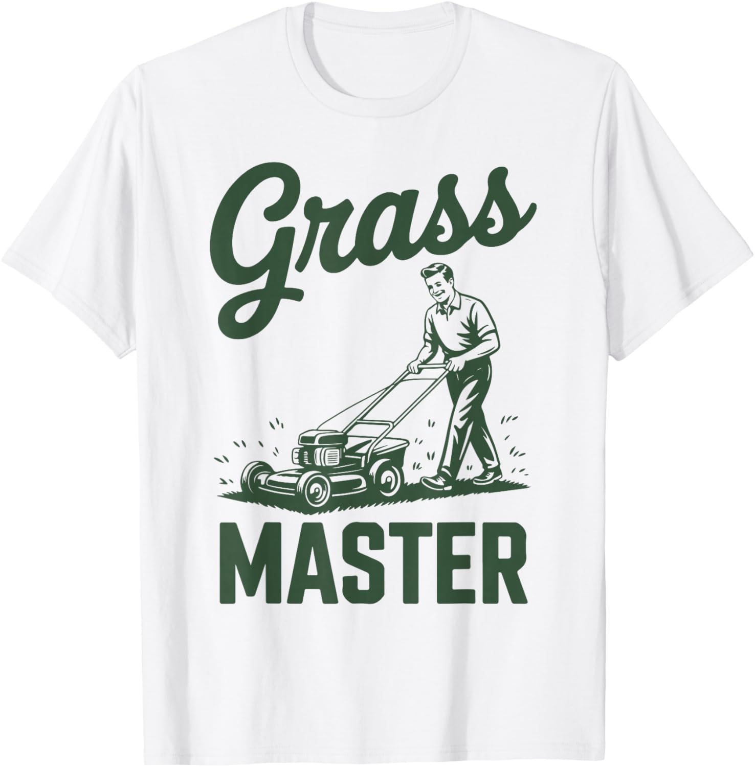 Push Lawn Mower Legend Grass Master Dad Funny Mowing Gift T-Shirt - T-Shirt | White