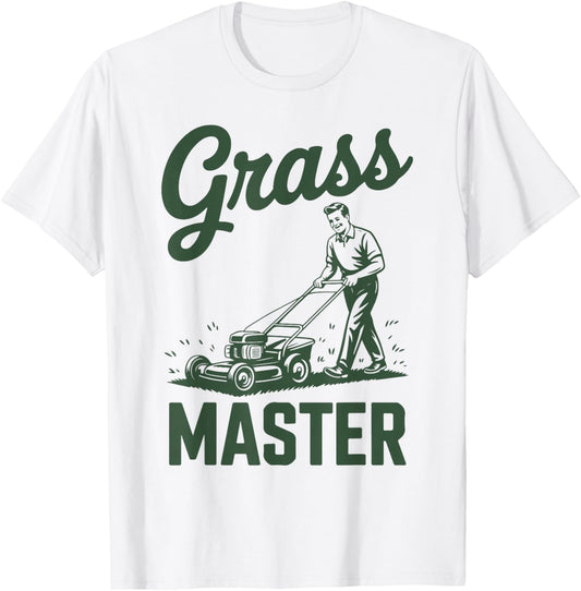 Push Lawn Mower Legend Grass Master Dad Funny Mowing Gift T-Shirt - T-Shirt | White