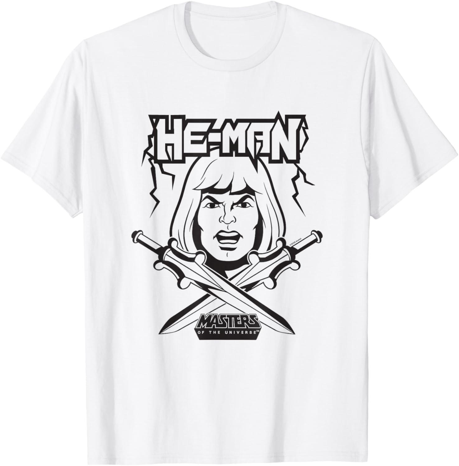 Masters of The Universe He-Man Black and White T-Shirt - T-Shirt | White