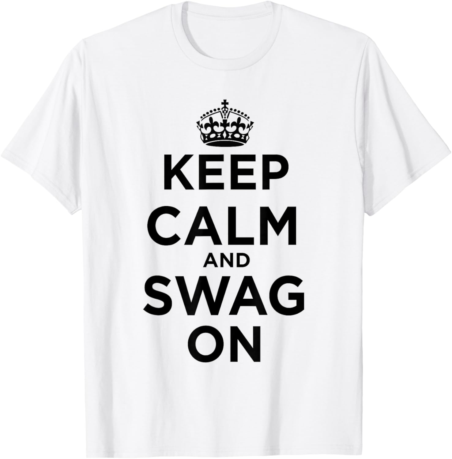 Keep Calm and Swag On Pink T-Shirt - T-Shirt | White