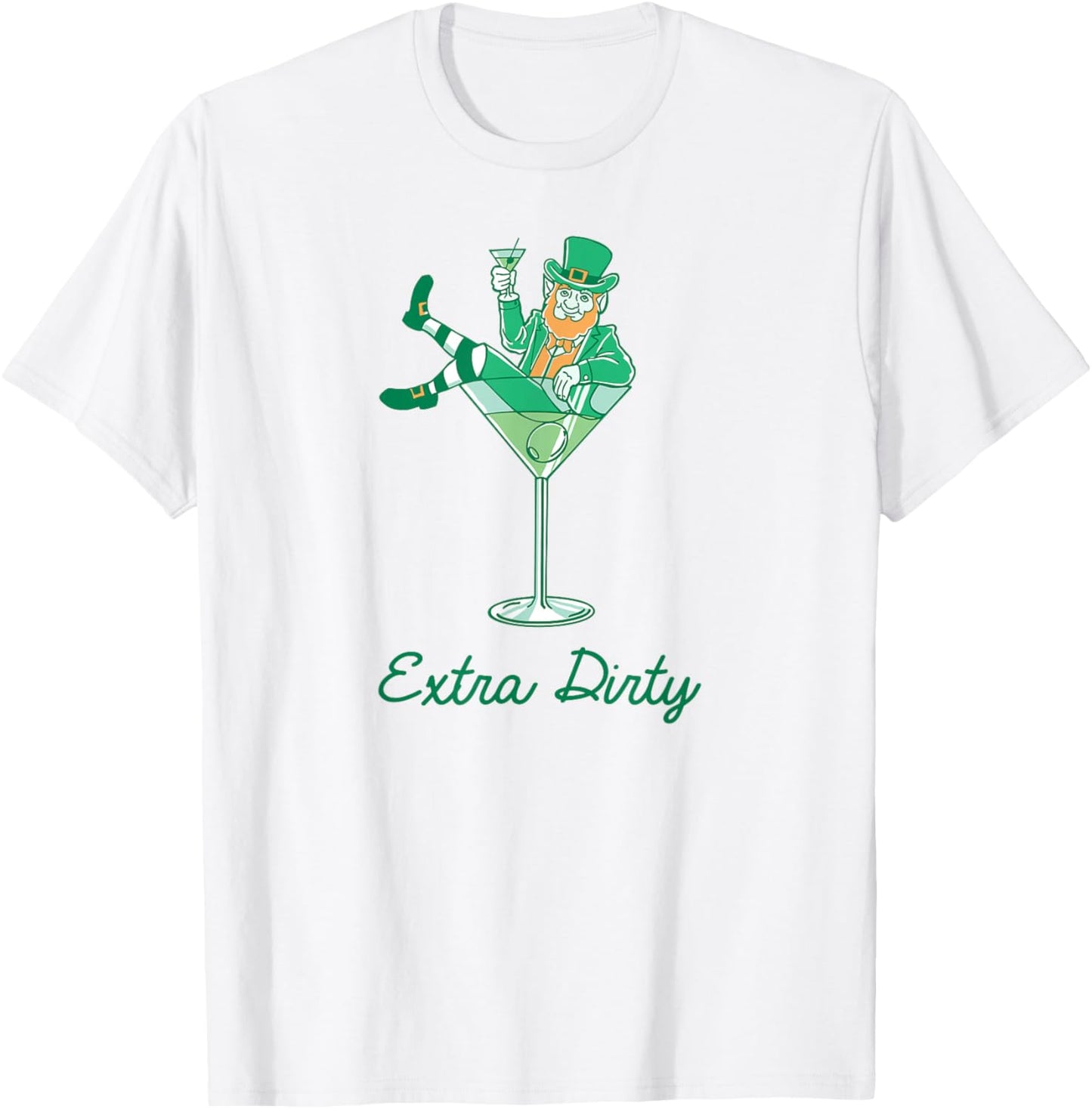 St. Patrick's Day Leprechaun Martini Extra Dirty T-Shirt - T-Shirt | White