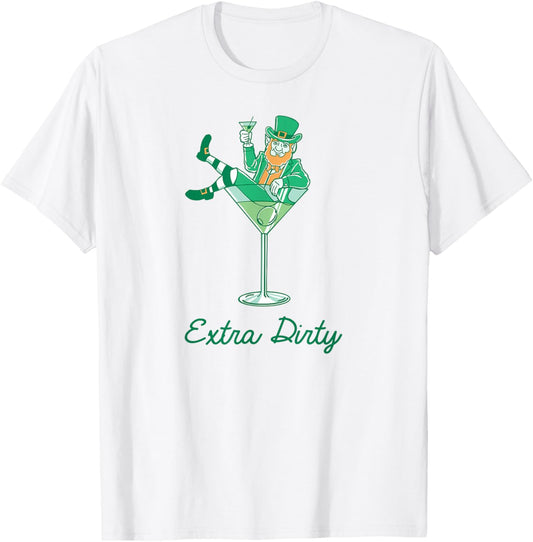 Patrick's Day Leprechaun Martini Extra Dirty Baby T-Shirt - T-Shirt | White