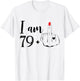I Am 79 Plus 1 Middle Finger Funny 80th Birthday Women T-Shirt - T-Shirt | White