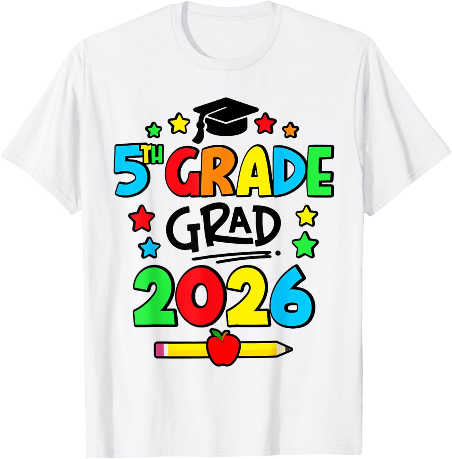 Fifth 5th Grade Grad 2026 Elementary School Graduate T-Shirt - T-Shirt | White