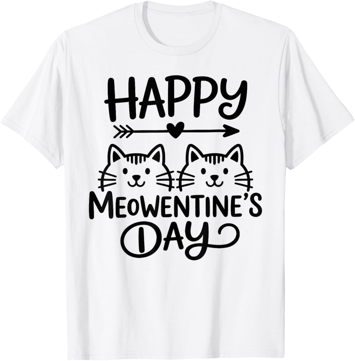 Happy Meowentine's Day Valentine T-Shirt - T-Shirt | White