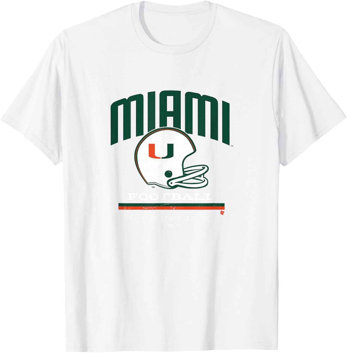 Miami Hurricanes 2025 College Football Playoff Retro Helmet T-Shirt - T-Shirt | White