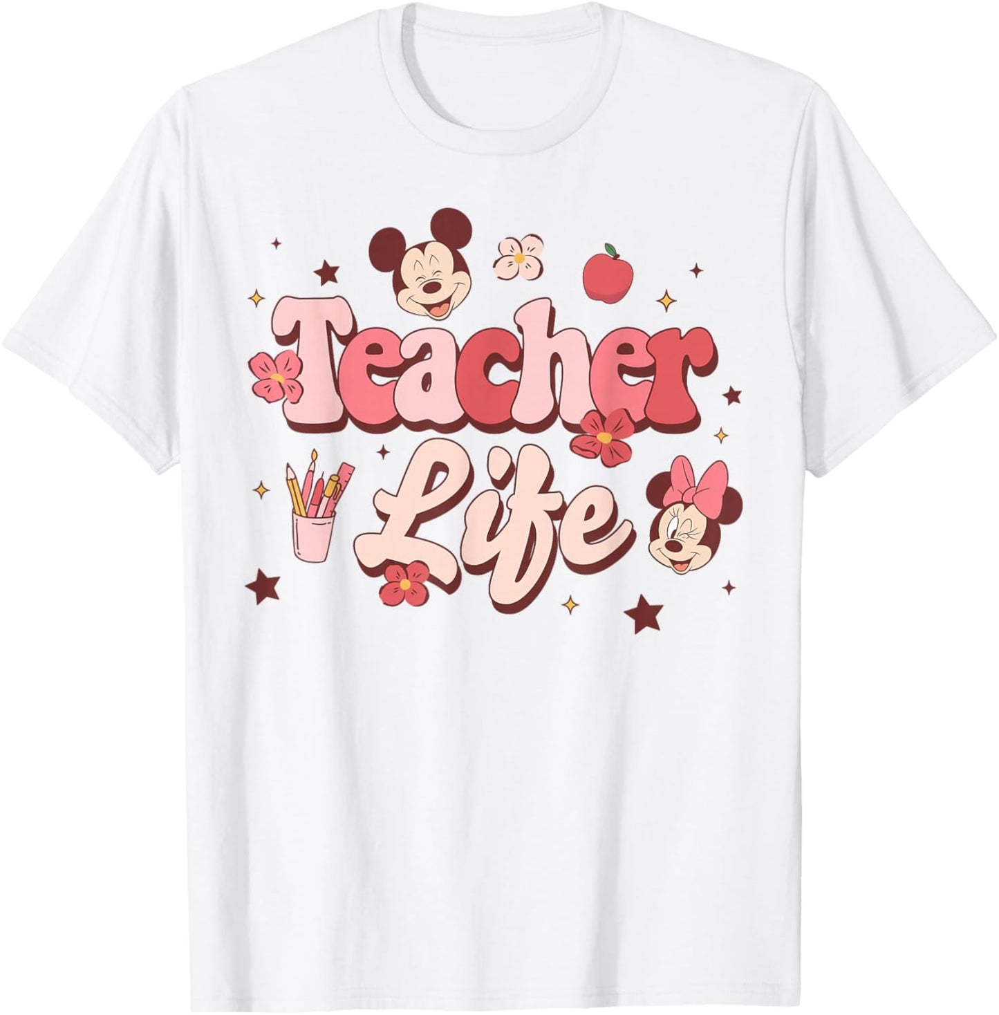 Disney Mickey and Friends Mickey & Minnie Teacher Life T-Shirt - T-Shirt | White
