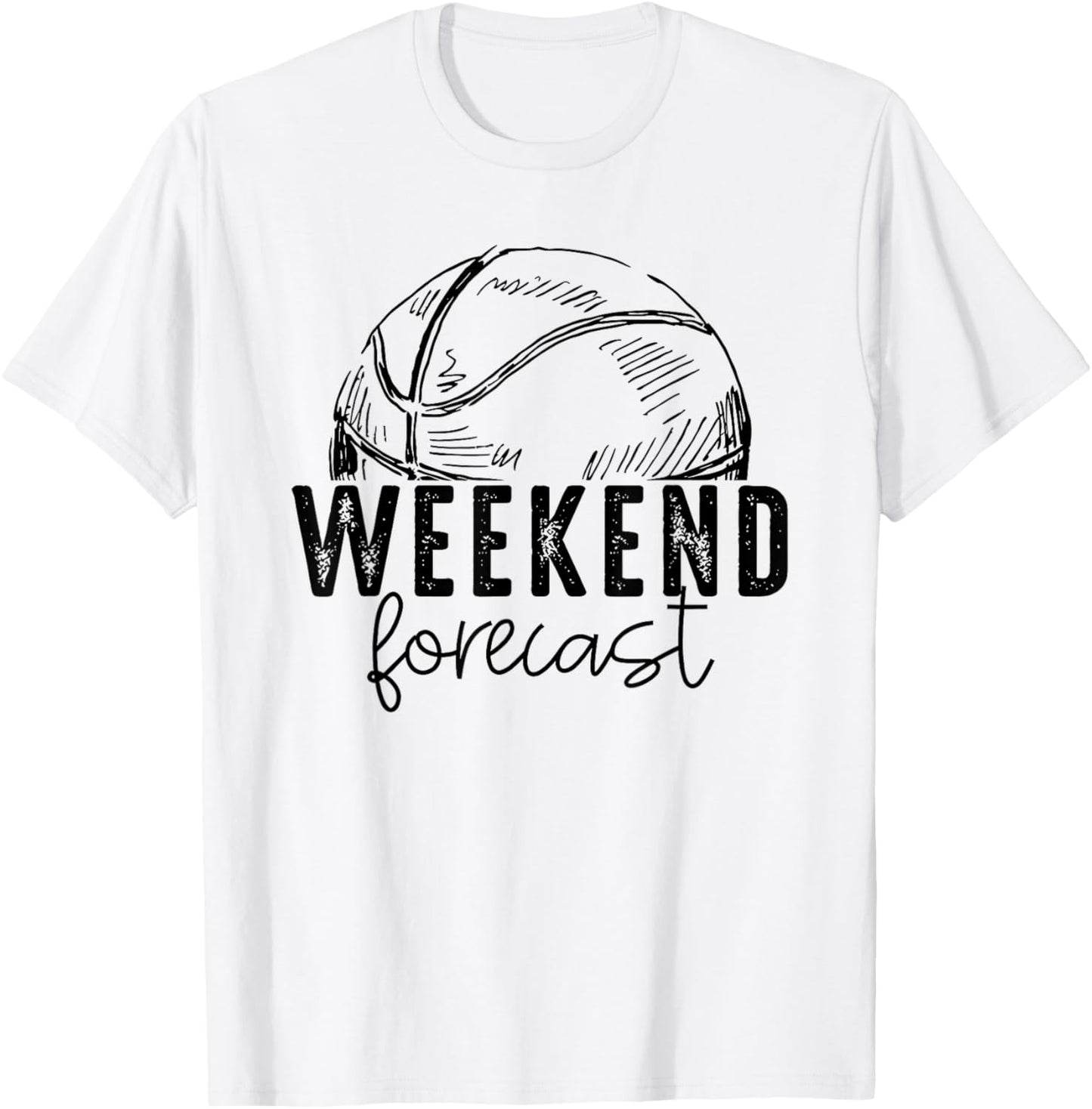 Weekend Forecast Basketball T-Shirt - T-Shirt | White