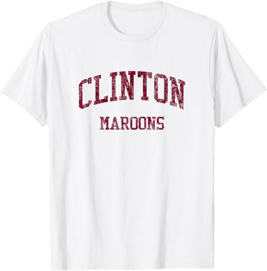 Clinton High School HS Clinton IL Vintage Sports T-Shirt - T-Shirt | White
