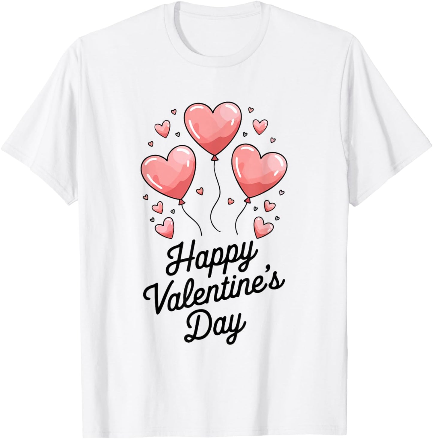 Valentine's Day Heart Shaped Balloons Whimsical Cute T-Shirt - T-Shirt | White