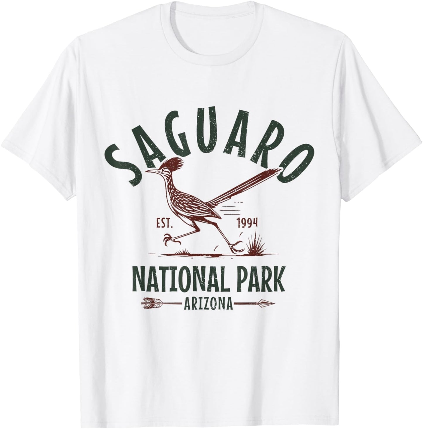 Saguaro Tucson Arizona National Park Roadrunner Souvenir T-Shirt - T-Shirt | White