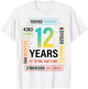 12 Years 144 Months of Being Awesome 12th Birthday Gifts T-Shirt - T-Shirt | White