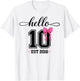 Hello Ten Est 2016 Coquette Bow 10th Birthday Girl T-Shirt - T-Shirt | White