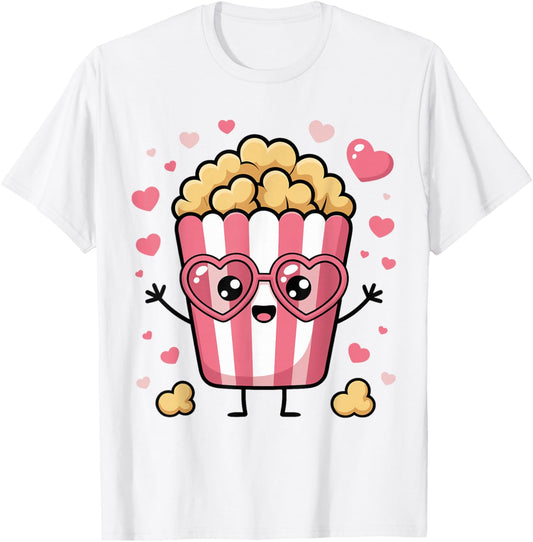 Funny Popcorn Girls Popcorn Lover T-Shirt - T-Shirt | White