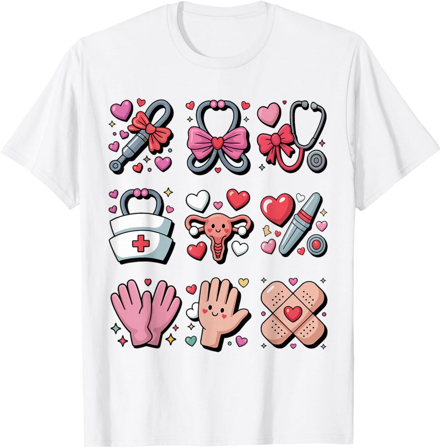 OBGYN Nurse Valentines Day Obstetrics Gynecologist L&D Heart T-Shirt - T-Shirt | White