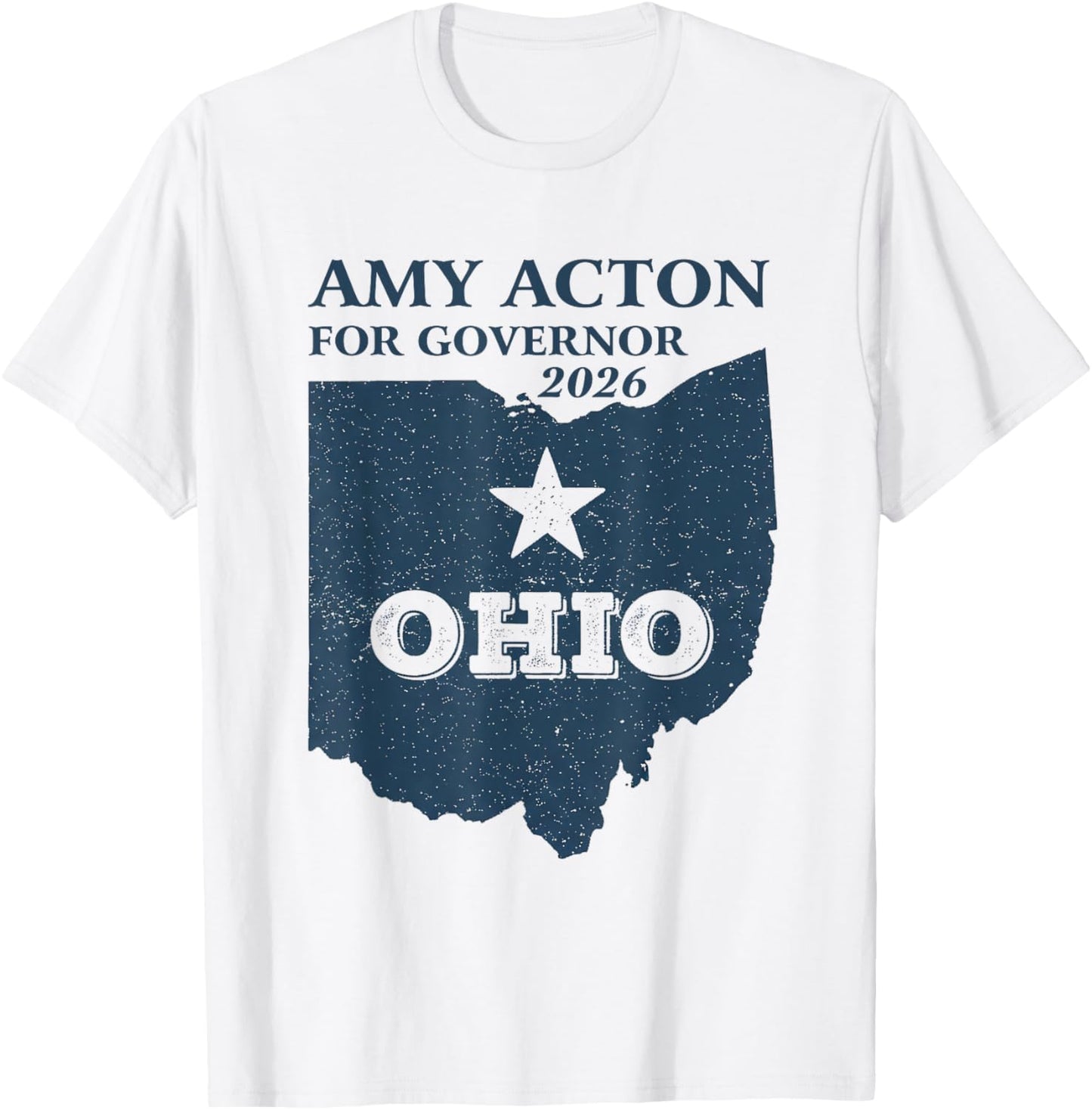 Vintage Amy Acton for Governor of Ohio 2026 T-Shirt - T-Shirt | White