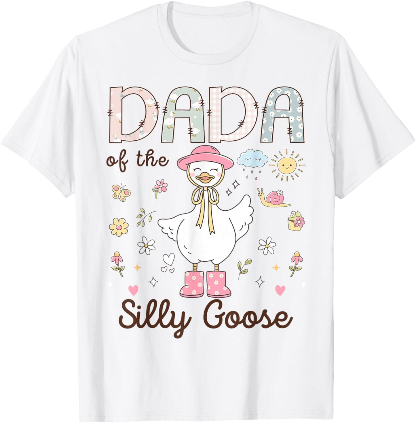 Dada of The Silly Goose First Birthday Girl Family T-Shirt - T-Shirt | White