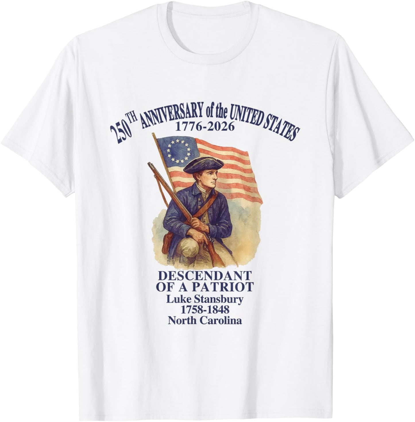 250 Years of America 1776-2026 Patriotic Semiquincentennial T-Shirt - T-Shirt | White