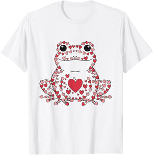 Frog Valentine Heart Retro for Frog Lovers Men Women Kids T-Shirt - T-Shirt | White