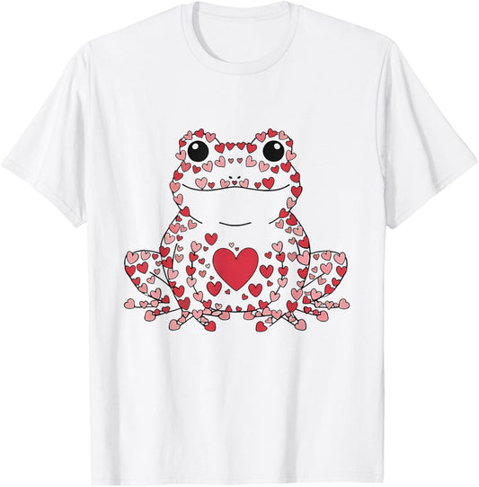 Frog Valentine Heart Retro for Frog Lovers Men Women Kids T-Shirt - T-Shirt | White