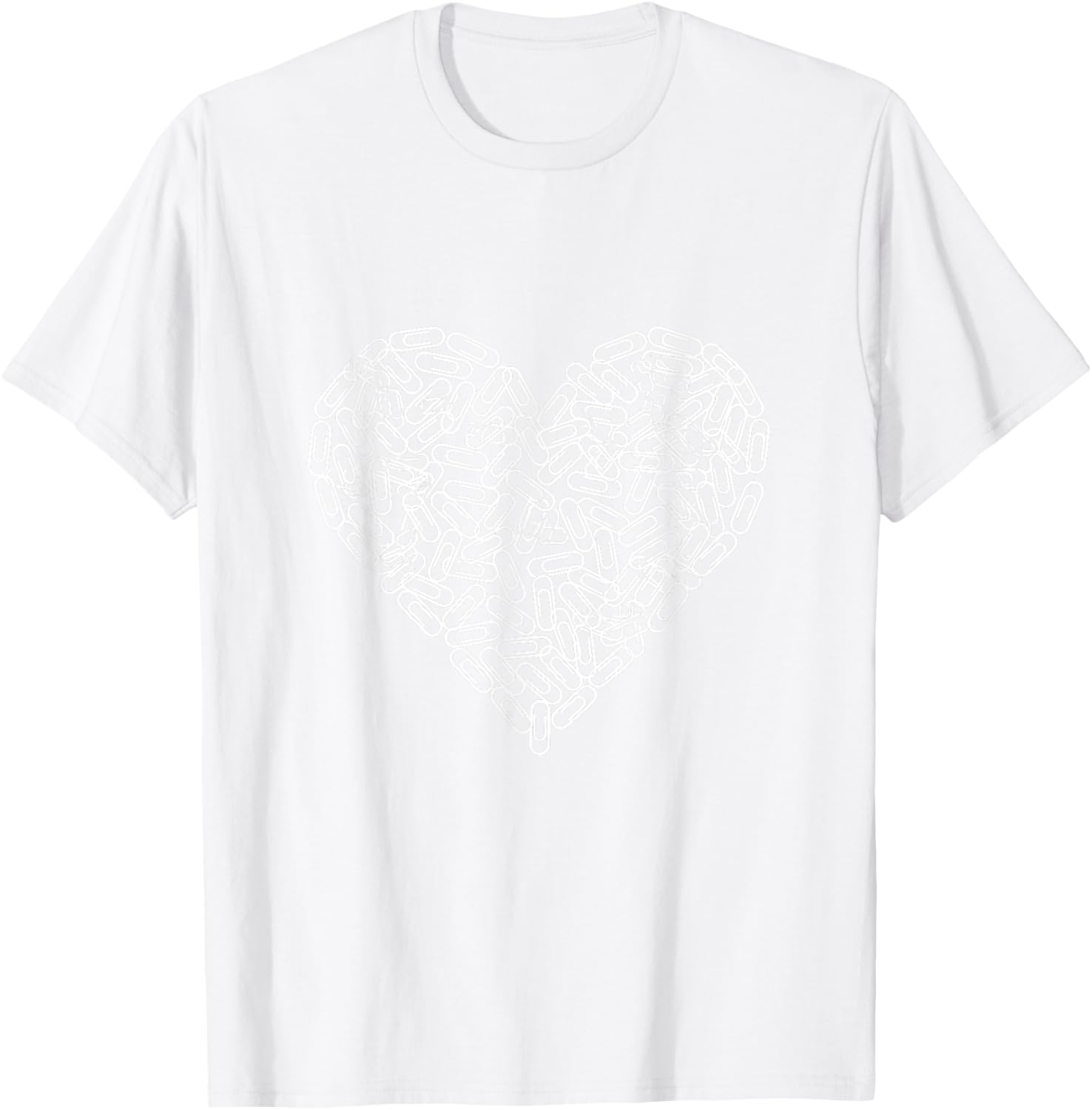 Paper Clip Heart Teacher School Cute Valentines Days T-Shirt - T-Shirt | White