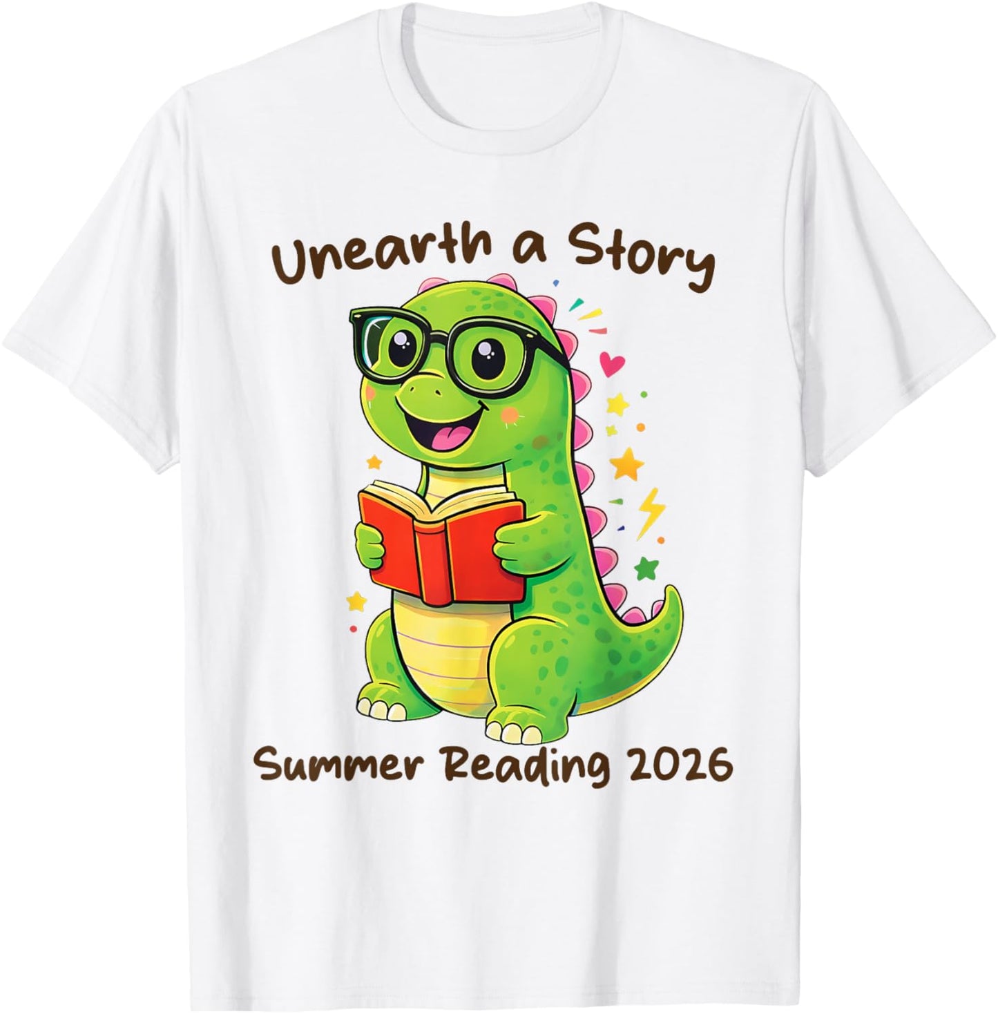 Unearth a Story Summer Reading 2026 Men Women Kids T-Shirt - T-Shirt | White