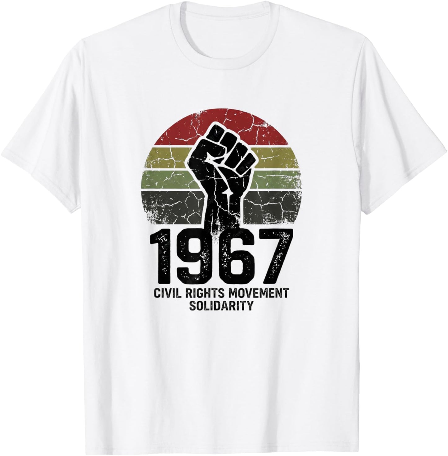 Black History Month 1967 Civil Rights Power Fist T-Shirt - T-Shirt | White