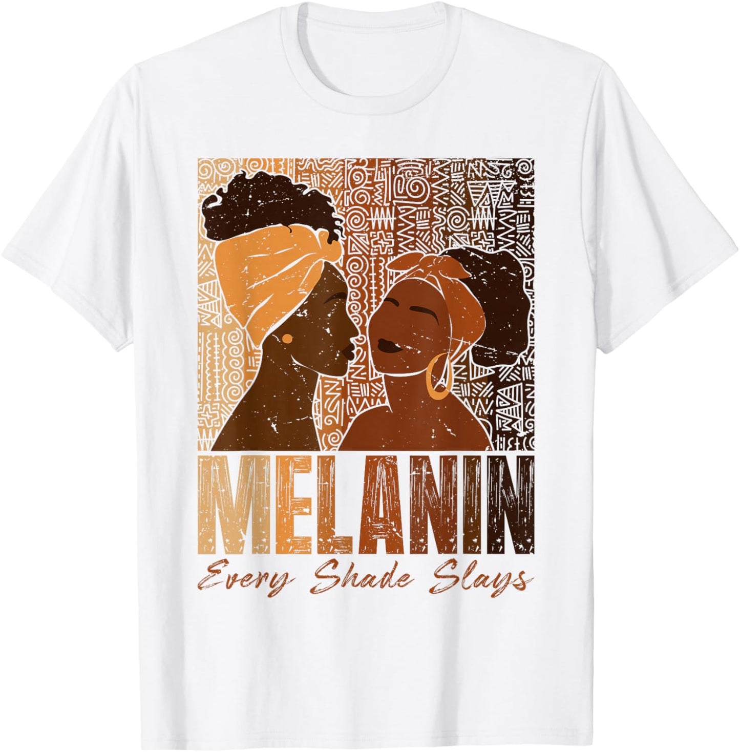 Melanin Every Shade Slays Black History Month Women Girls T-Shirt - T-Shirt | White