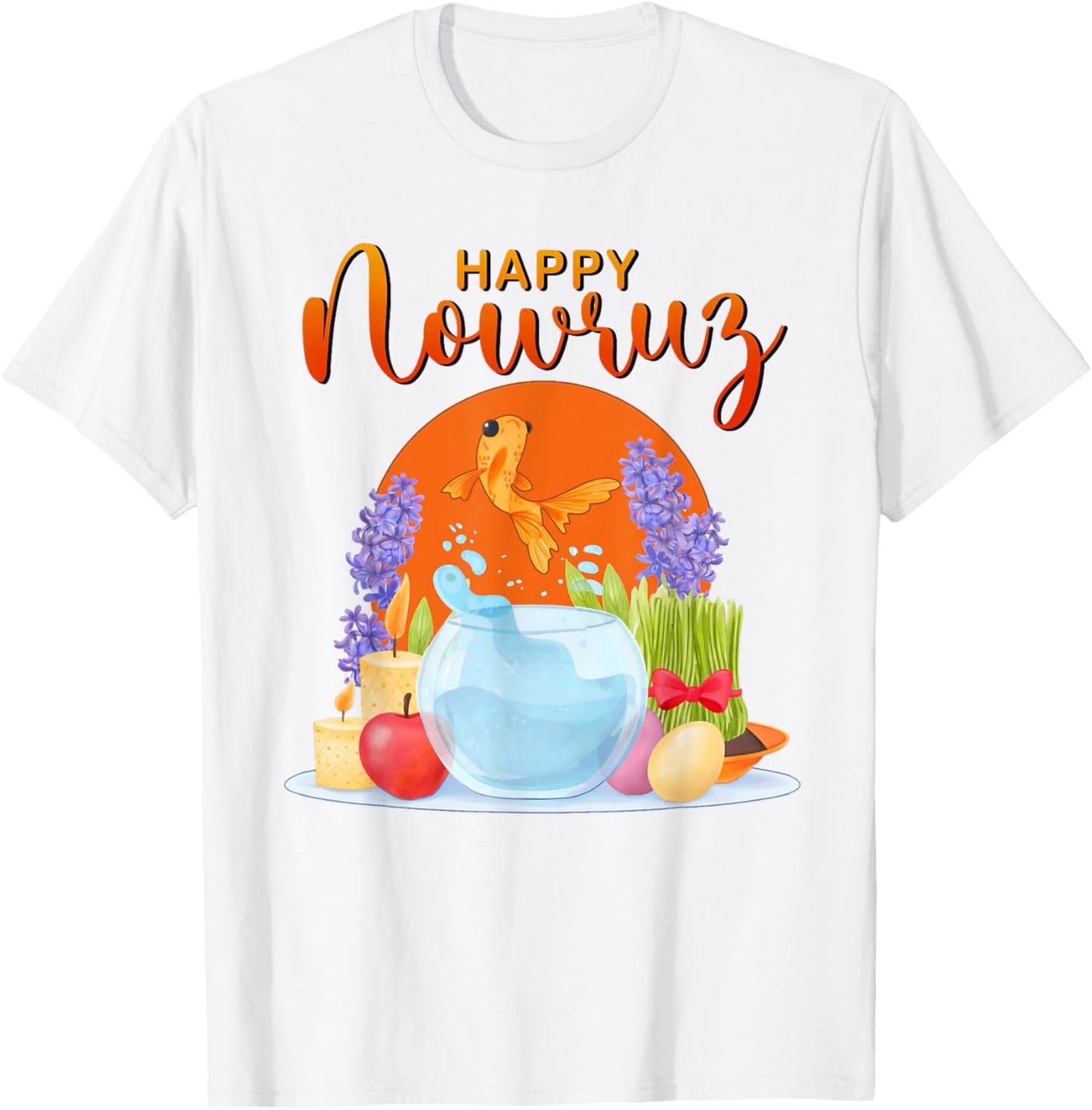 Persian New Year Happy Nowruz Goldfish Sabzeh Nowrouz Spring T-Shirt - T-Shirt | White