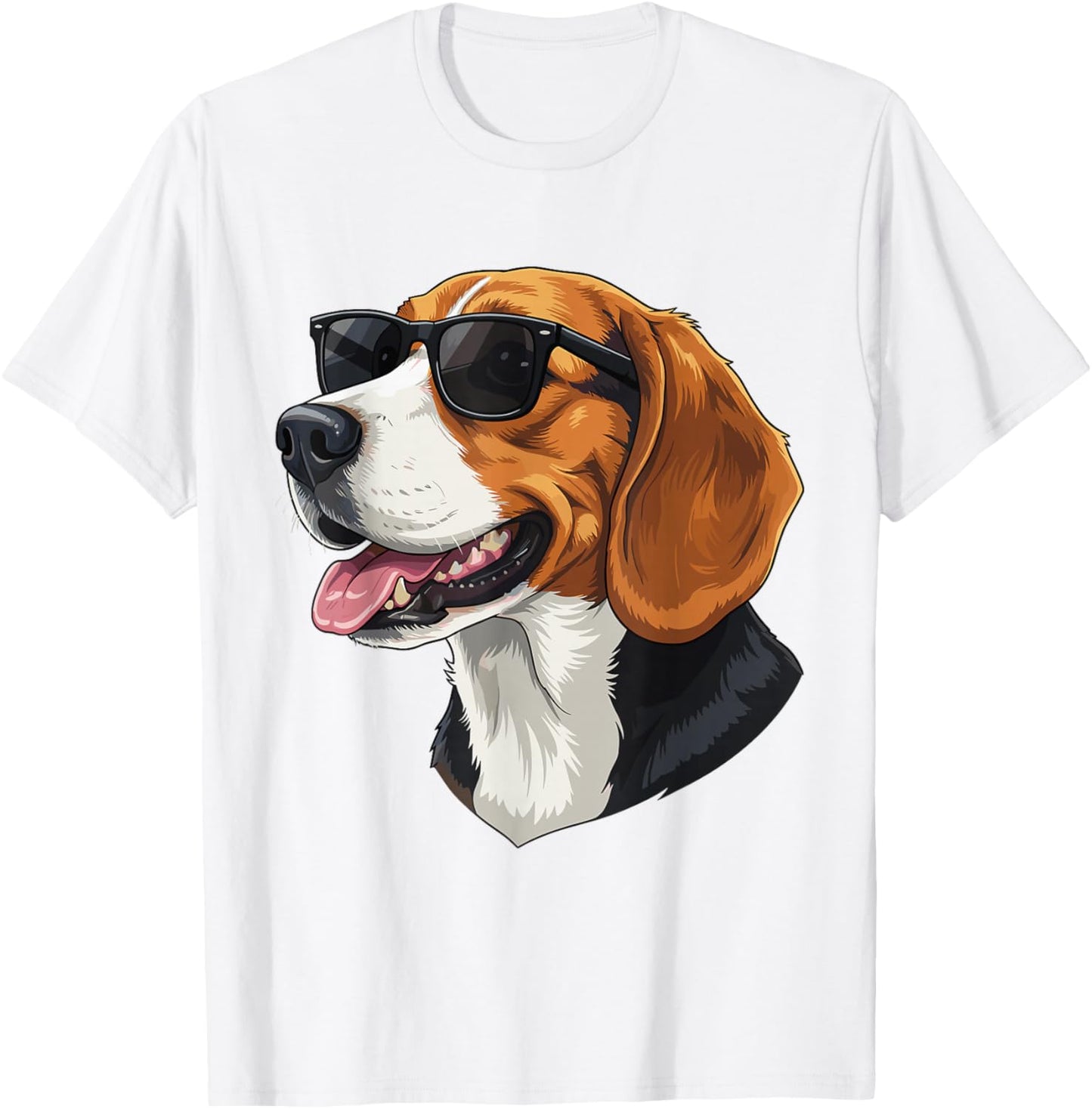 Funny Beagle Lover Retro Dog Sunglasses Dogs Pets Animals T-Shirt - T-Shirt | White