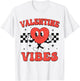 Groovy Valentine Vibes Heart Peace Valentines Day Girls Boys T-Shirt - T-Shirt | White