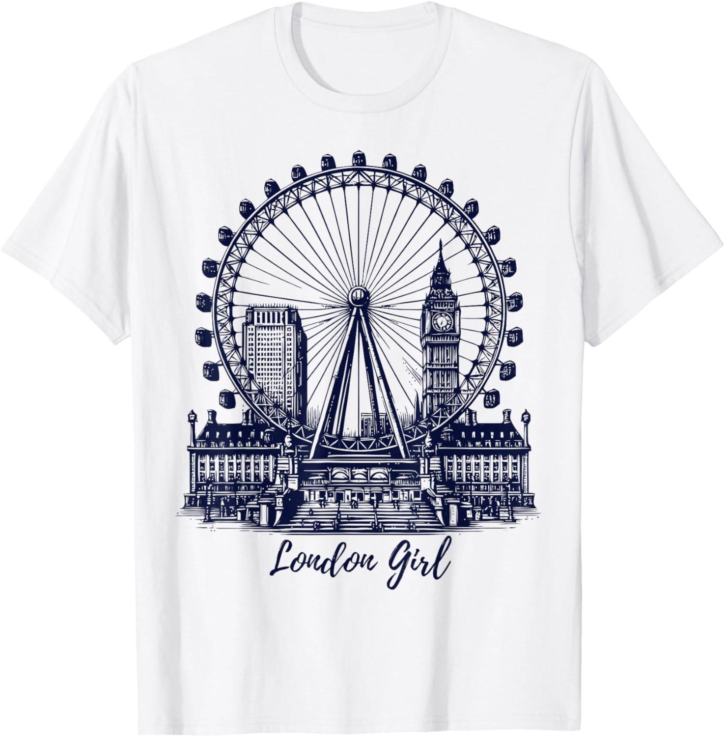 London Girl London Eye London England UK Icons Travel Women T-Shirt - T-Shirt | White