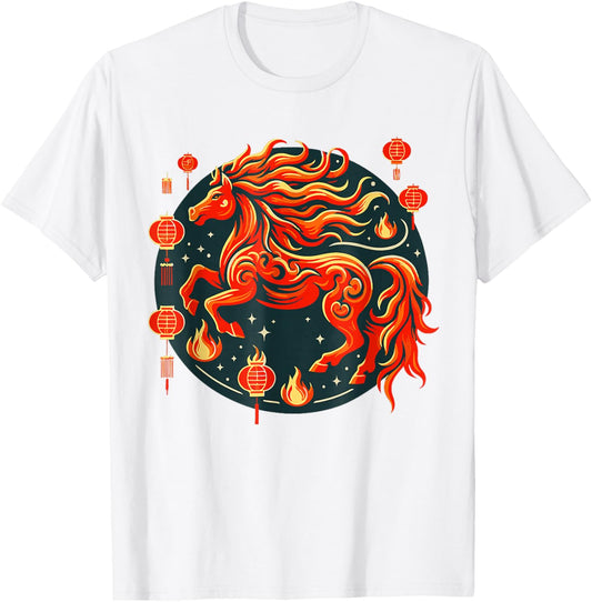 Horse Lunar New Year 2026 Year of The Horse Chinese New Year T-Shirt - T-Shirt | White