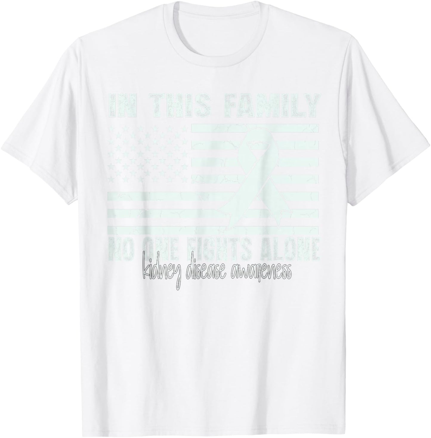Kidney Disease Awareness Support Flag us Kidney Disease T-Shirt - T-Shirt | White