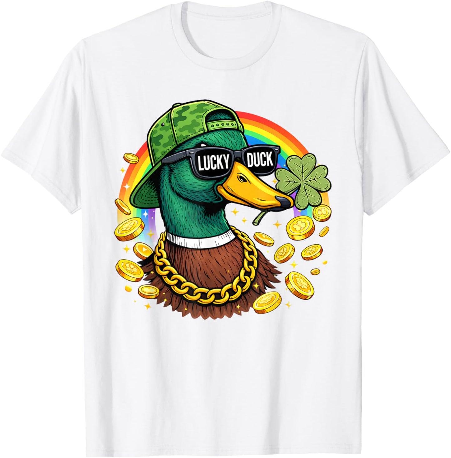 Lucky Duck St Patrick Duck Hunting T-Shirt - T-Shirt | White