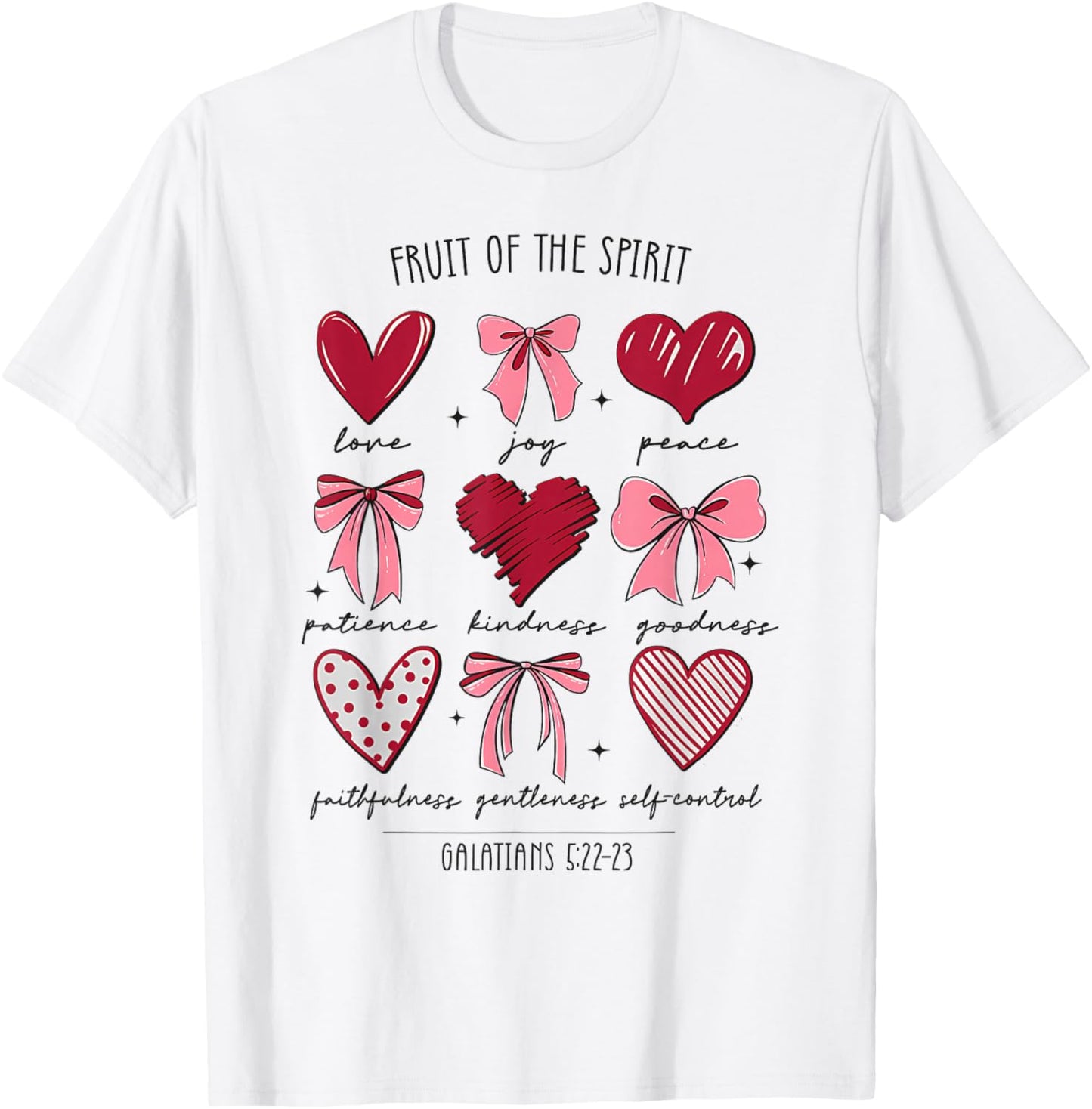 Fruit of The Spirit Christian Hearts Galatians 5:22-23 T-Shirt - T-Shirt | White