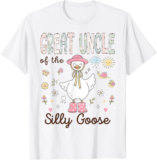 Great Uncle of The Silly Goose First Birthday Girl Family T-Shirt - T-Shirt | White