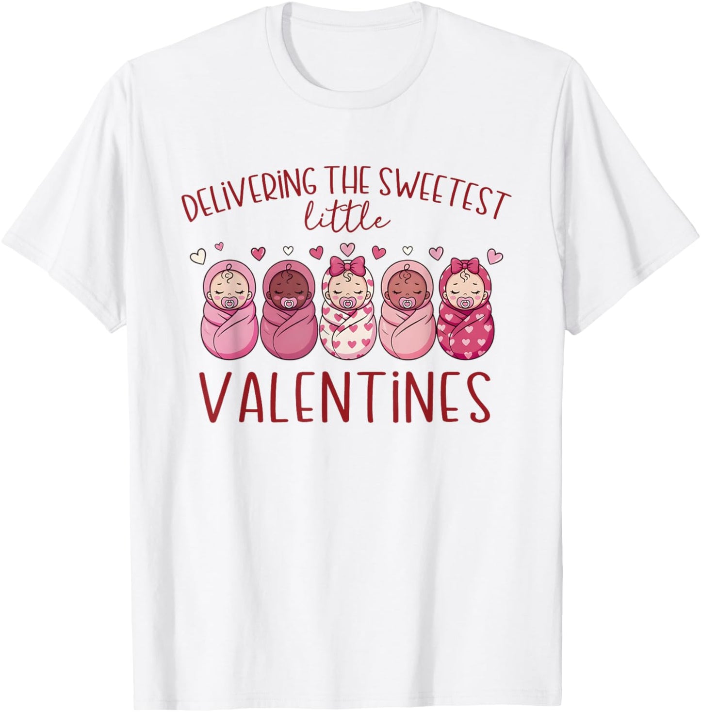 Women Labor and Delivery Nurse Valentine's Day L & D T-Shirt - T-Shirt | White