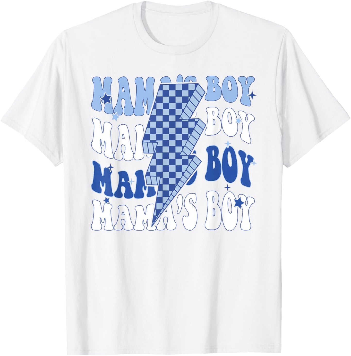 Cute Mama's Boy Checkered Toddler Kids Mother's Day T-Shirt - T-Shirt | White