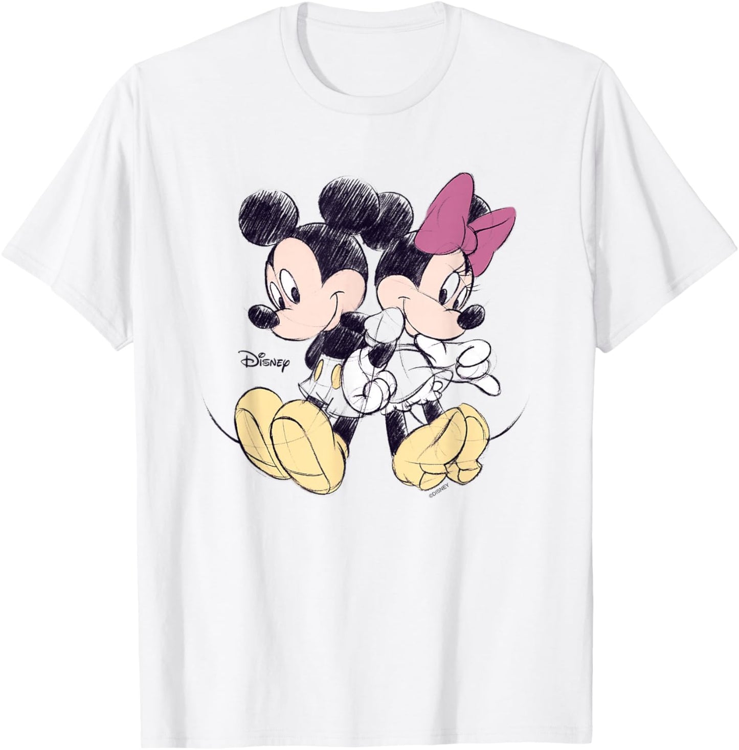 Disney Mickey and Friends Minnie Sketch Art T-Shirt - T-Shirt | White