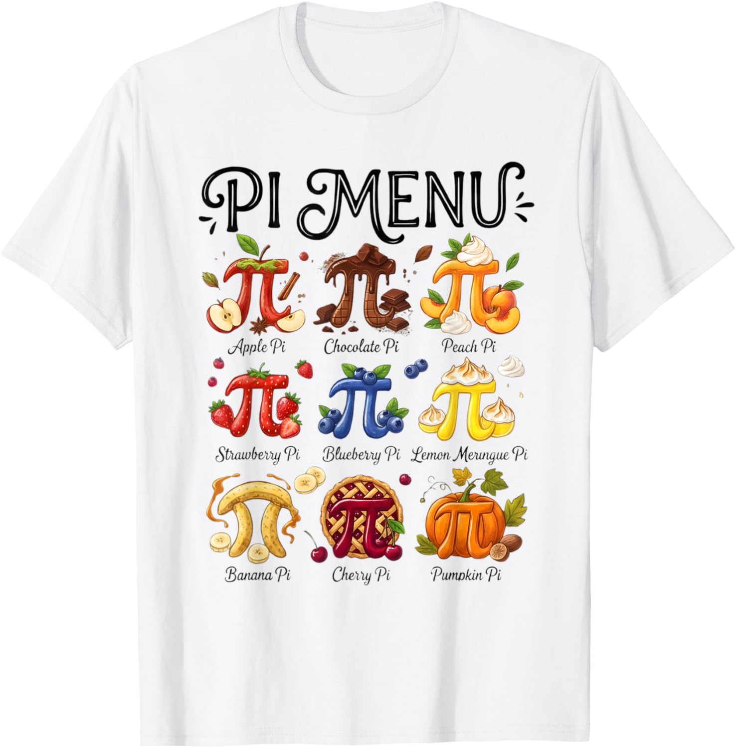 Pi Menu 3.14 Pi Symbol - Math Teacher Happy Pi Day T-Shirt - T-Shirt | White