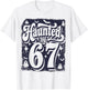 Haunted by 67 – Spooky Halloween Ghost Six Seven Meme Retro T-Shirt - T-Shirt | White