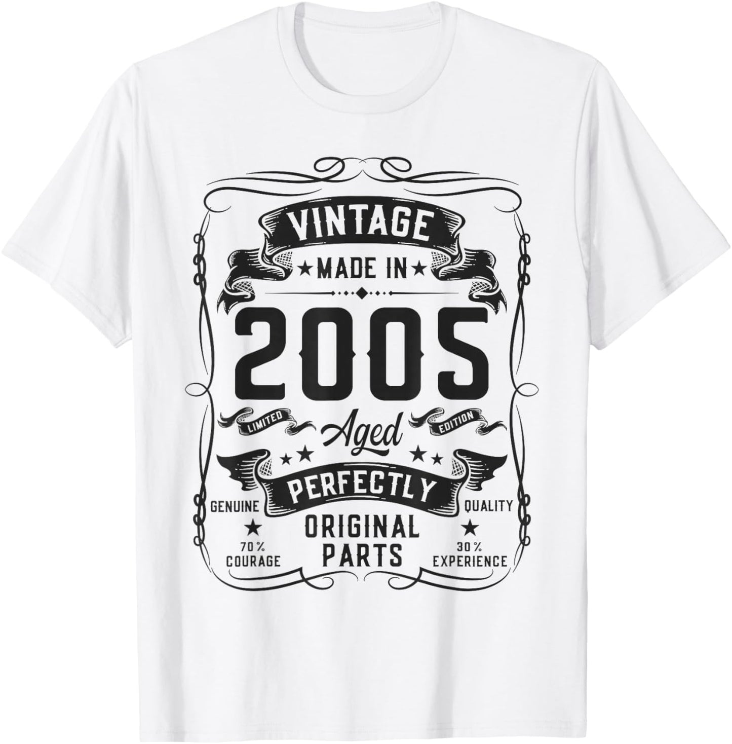 Vintage 2005 21yr 21st Birthday Gifts 21 Years Old T-Shirt - T-Shirt | White