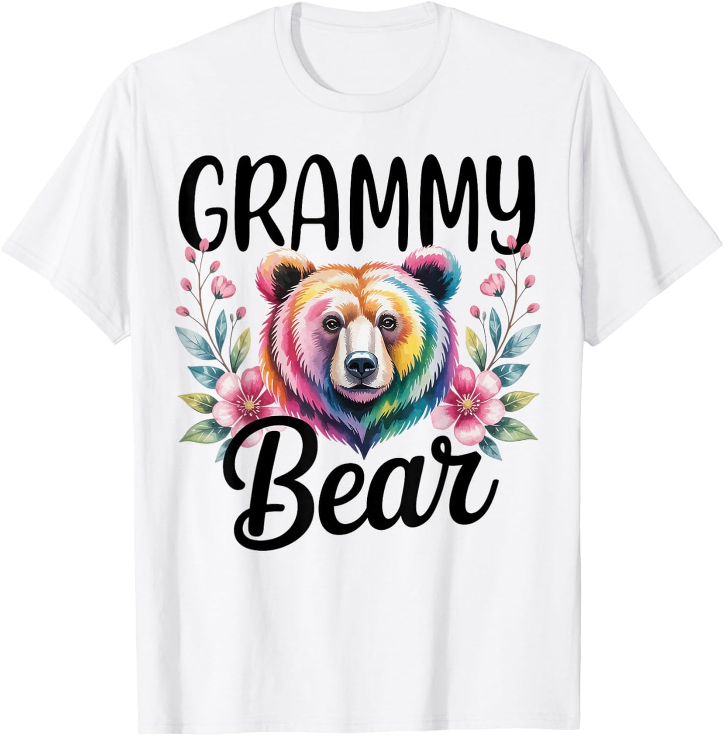 Grammy Bear Floral Graphic for Mothers Day Moments T-Shirt - T-Shirt | White