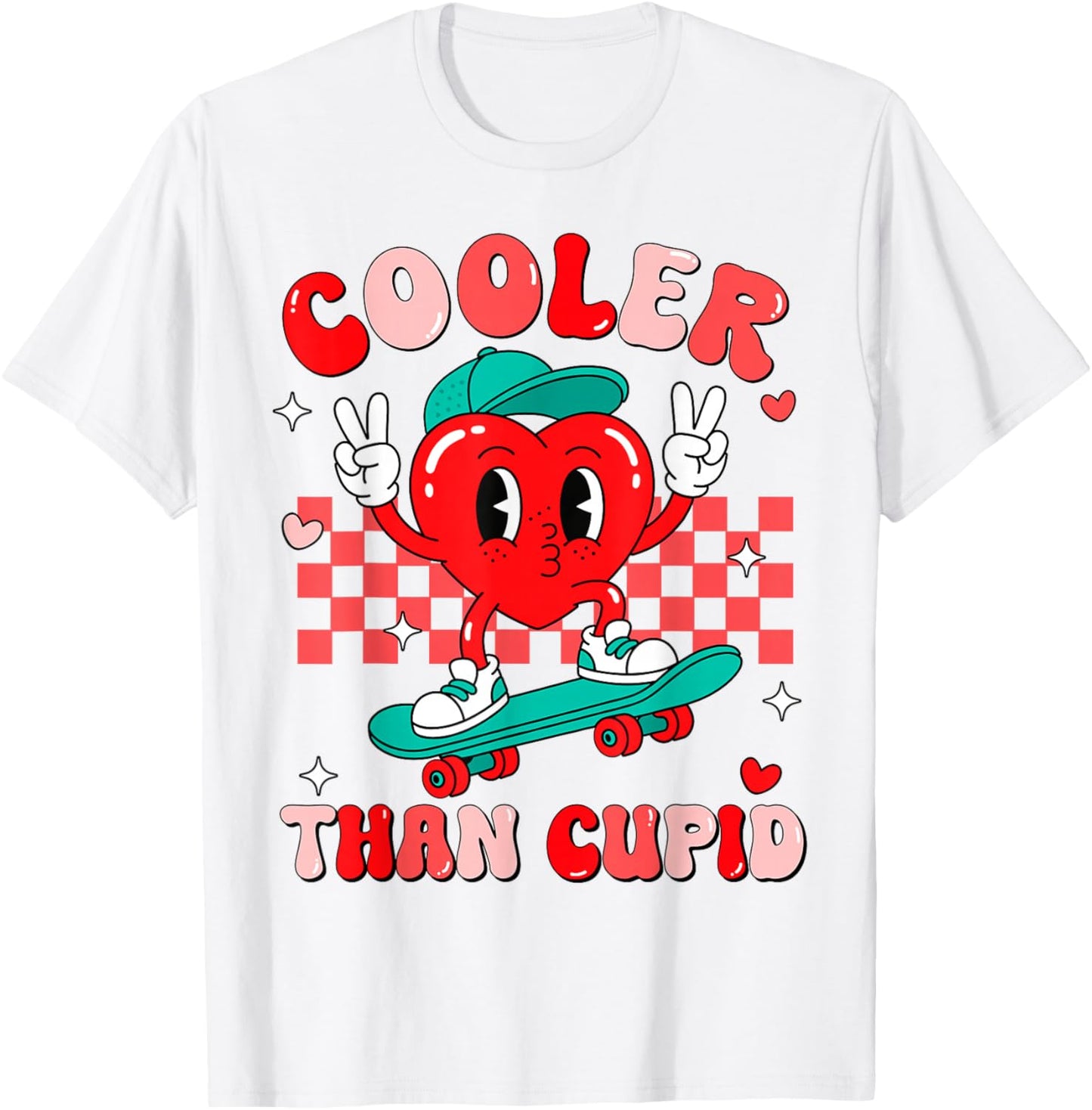 Cooler Than Cupid Valentines Day for Teens Kids Boys Girls T-Shirt - T-Shirt | White