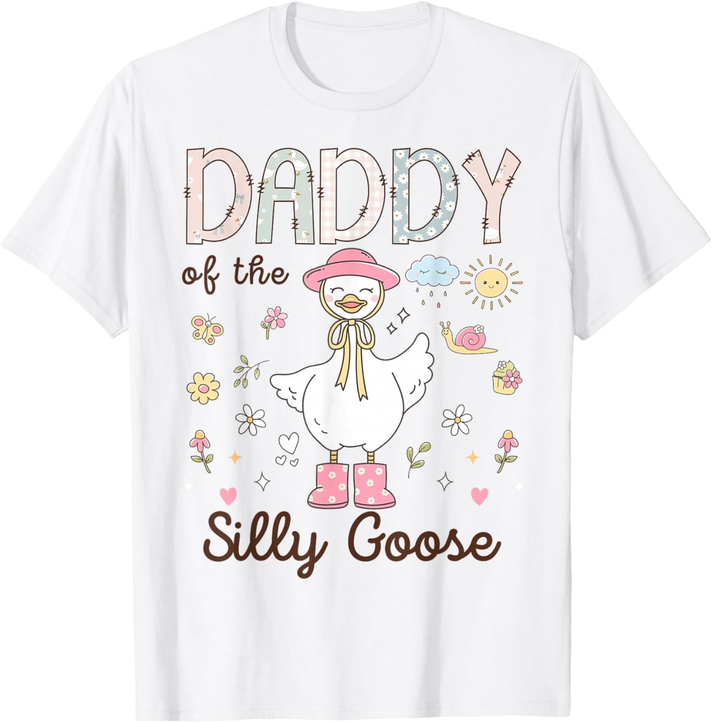 Daddy of The Silly Goose First Birthday Girl Family T-Shirt - T-Shirt | White